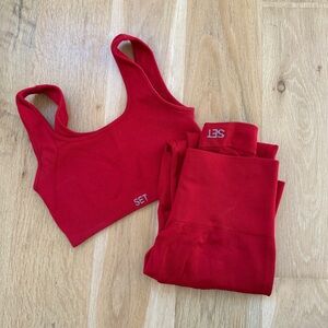 SET Active Red Bra & Legging Set